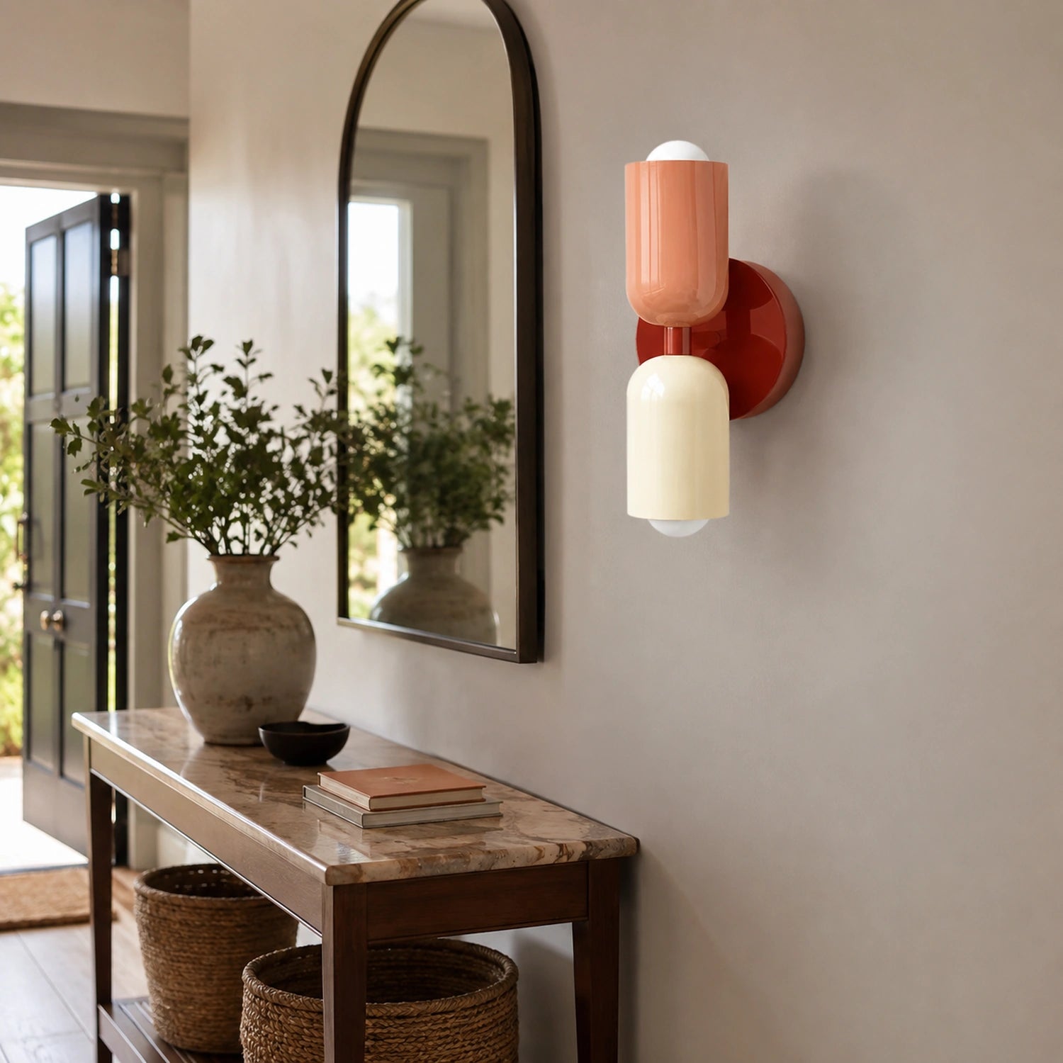 Contemporary Metal Wall Lamp with Up and Down Lighting