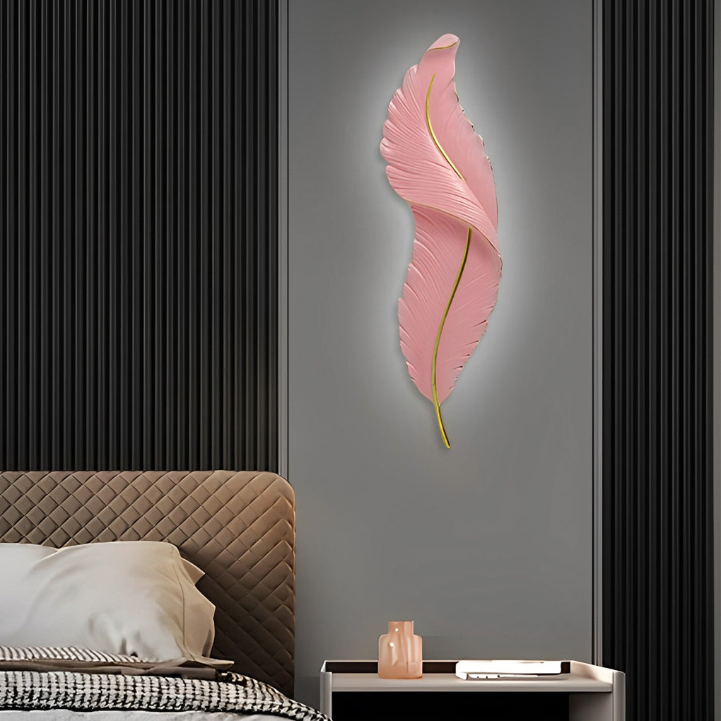 Resin Feather LED Wall Light