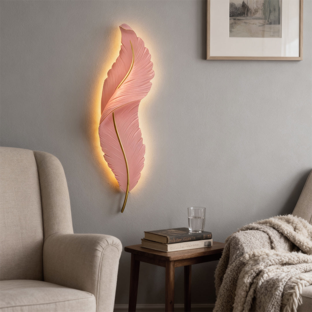 Resin Feather LED Wall Light