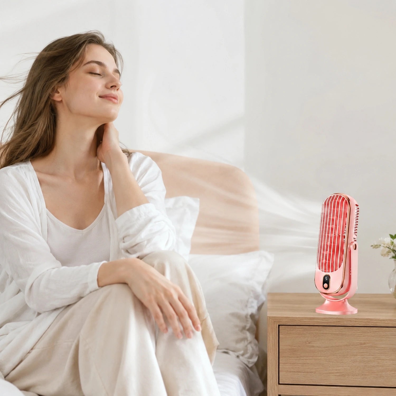 Rechargeable Dual Head Desktop Fan with LED Display