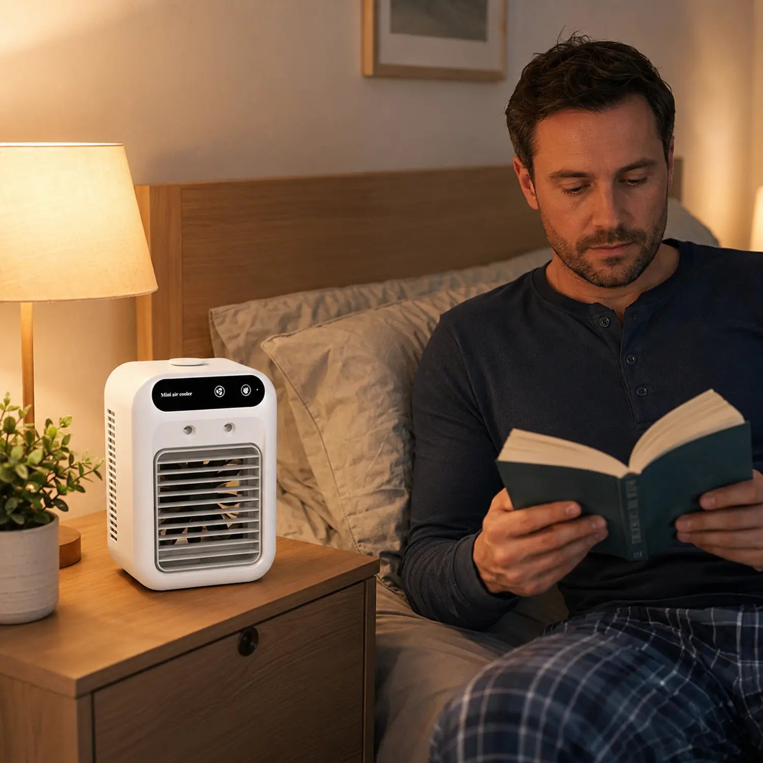 Portable USB Air Cooler with Water Tank & Rechargeable Battery