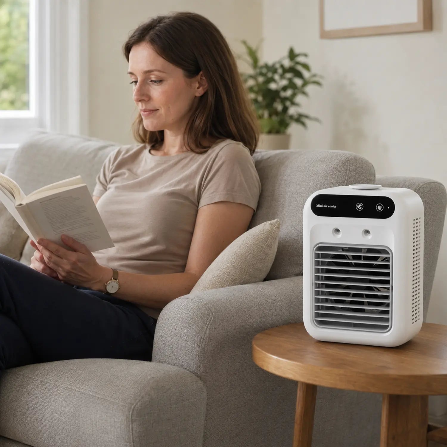 Portable USB Air Cooler with Water Tank & Rechargeable Battery