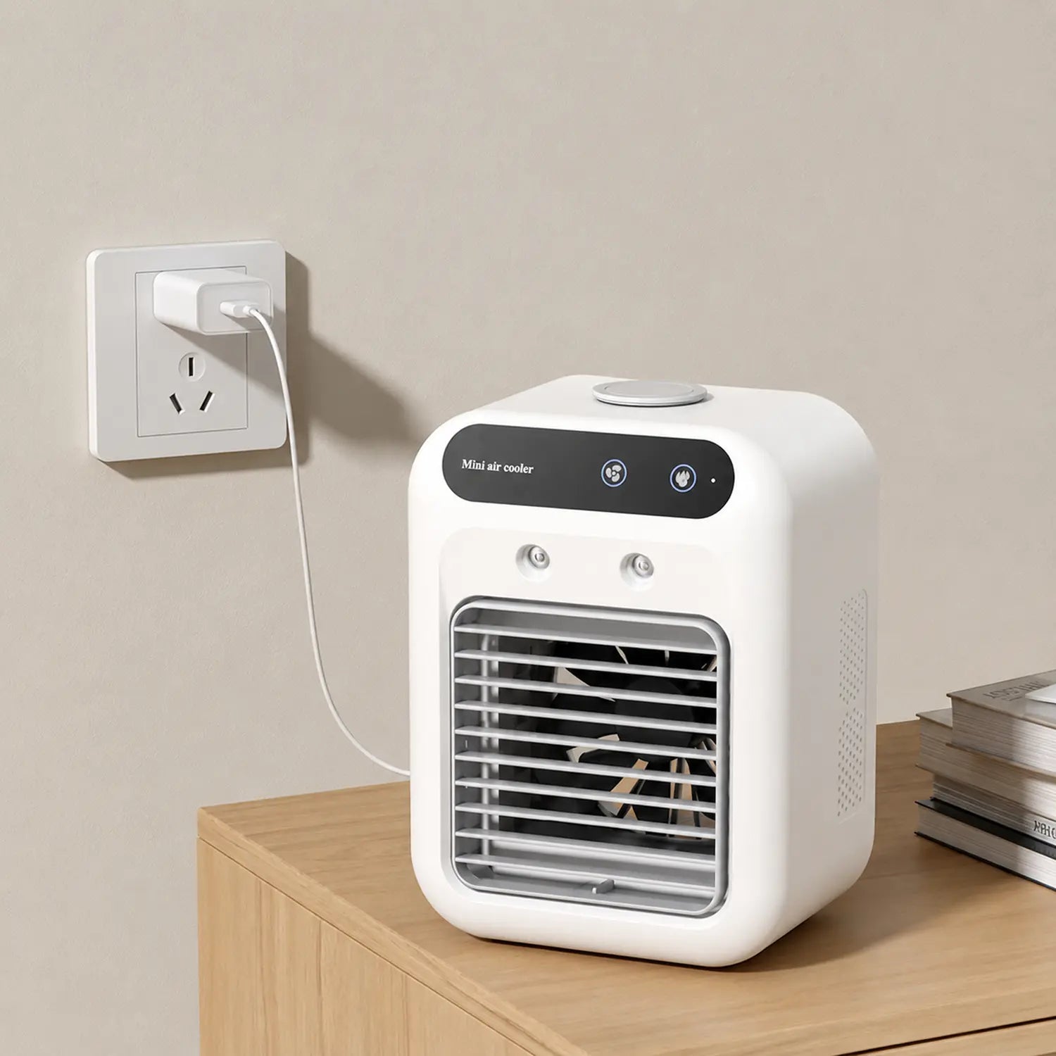 Portable USB Air Cooler with Water Tank & Rechargeable Battery