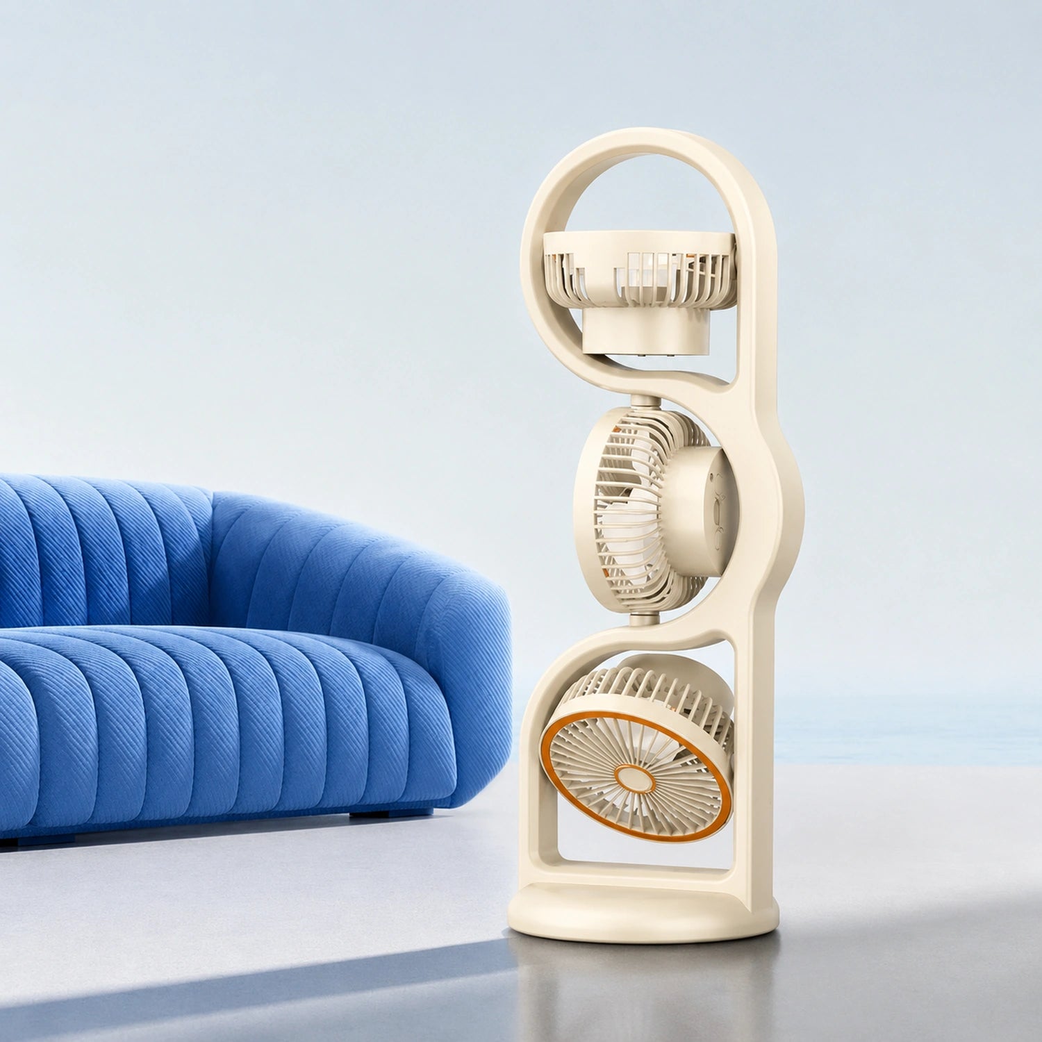 Rechargeable Triple Head Desktop Fan