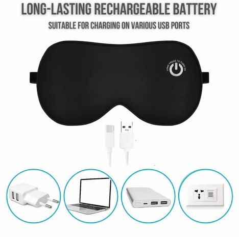 Heated eye mask with USB charging illustration