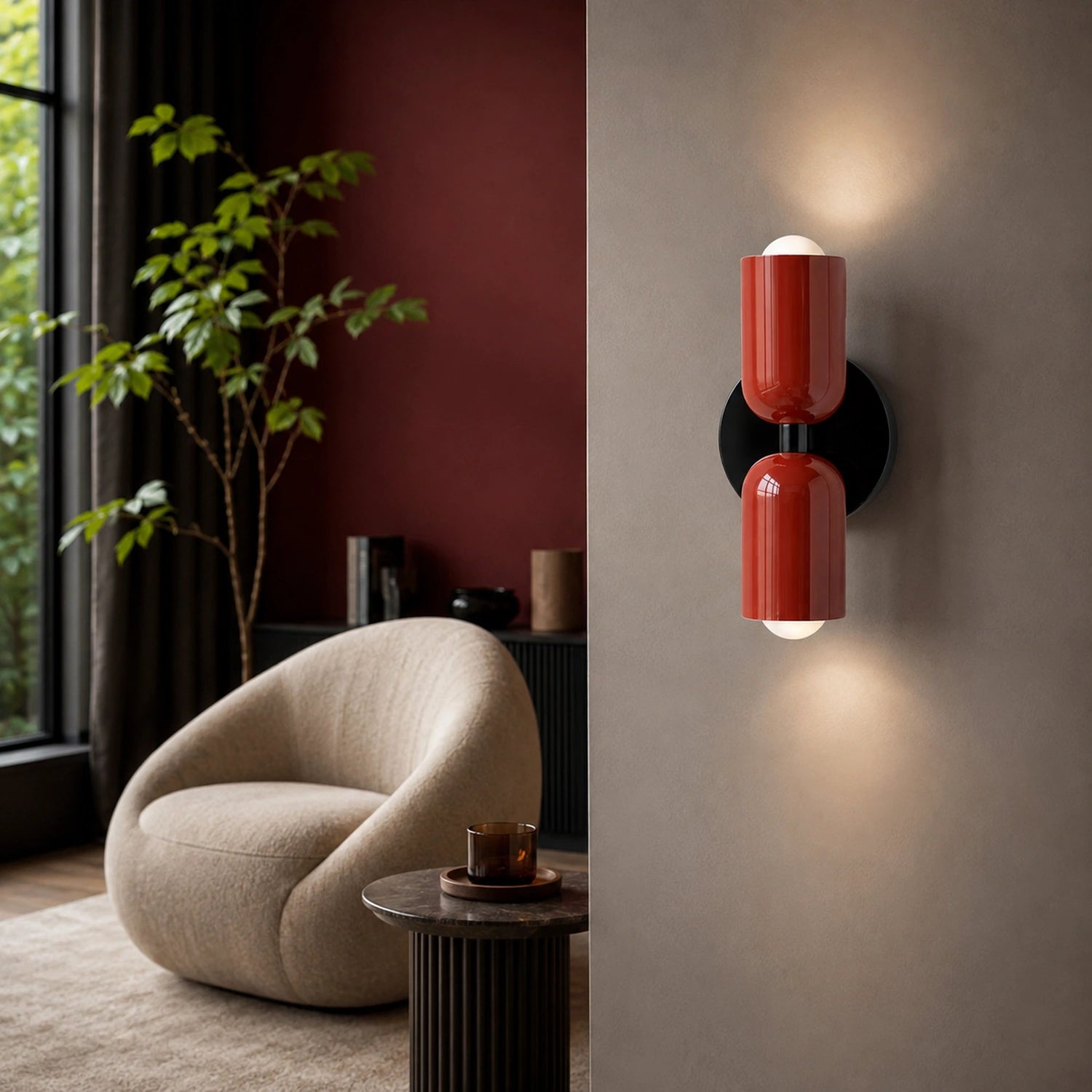 Contemporary Metal Wall Lamp with Up and Down Lighting