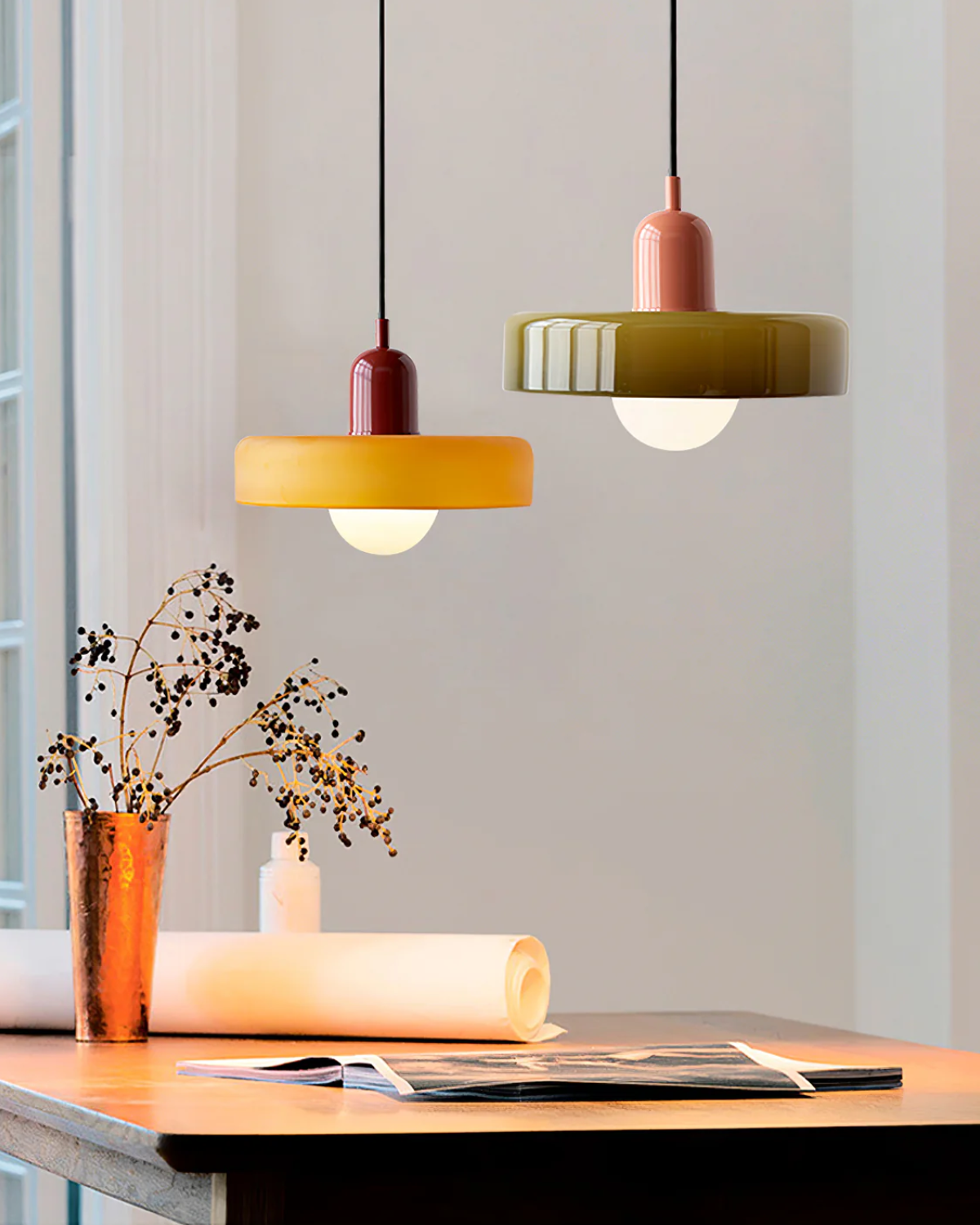 Minimalist Compact Glass Modern Kitchen Pendant Light