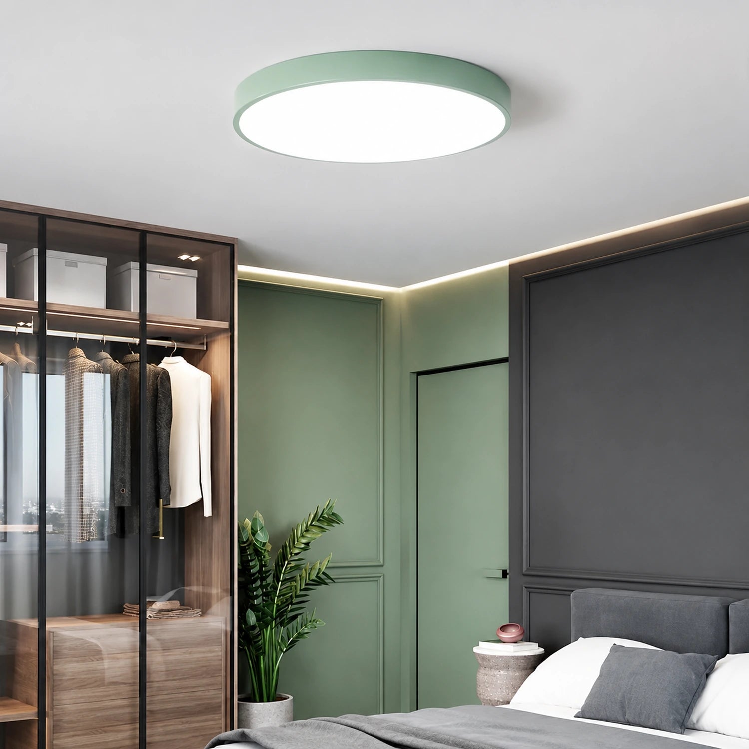Modern Round LED Surface Light for Ceiling with Dimmable Options