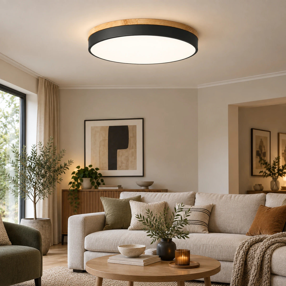 Wooden Flush Mount Ceiling Light