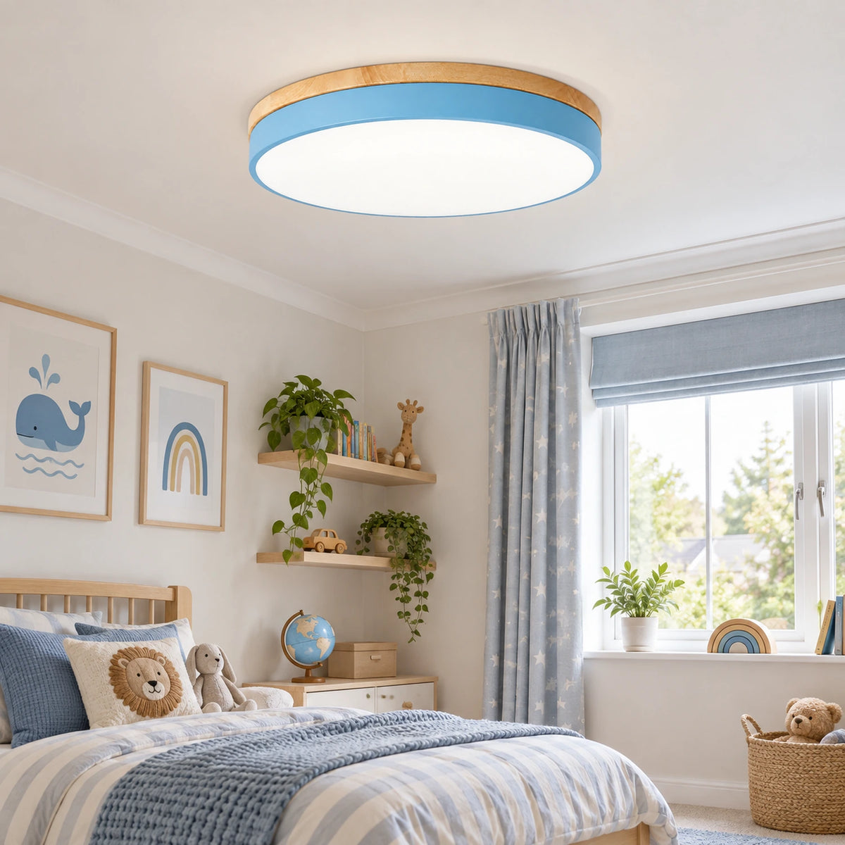 Wooden Flush Mount Ceiling Light