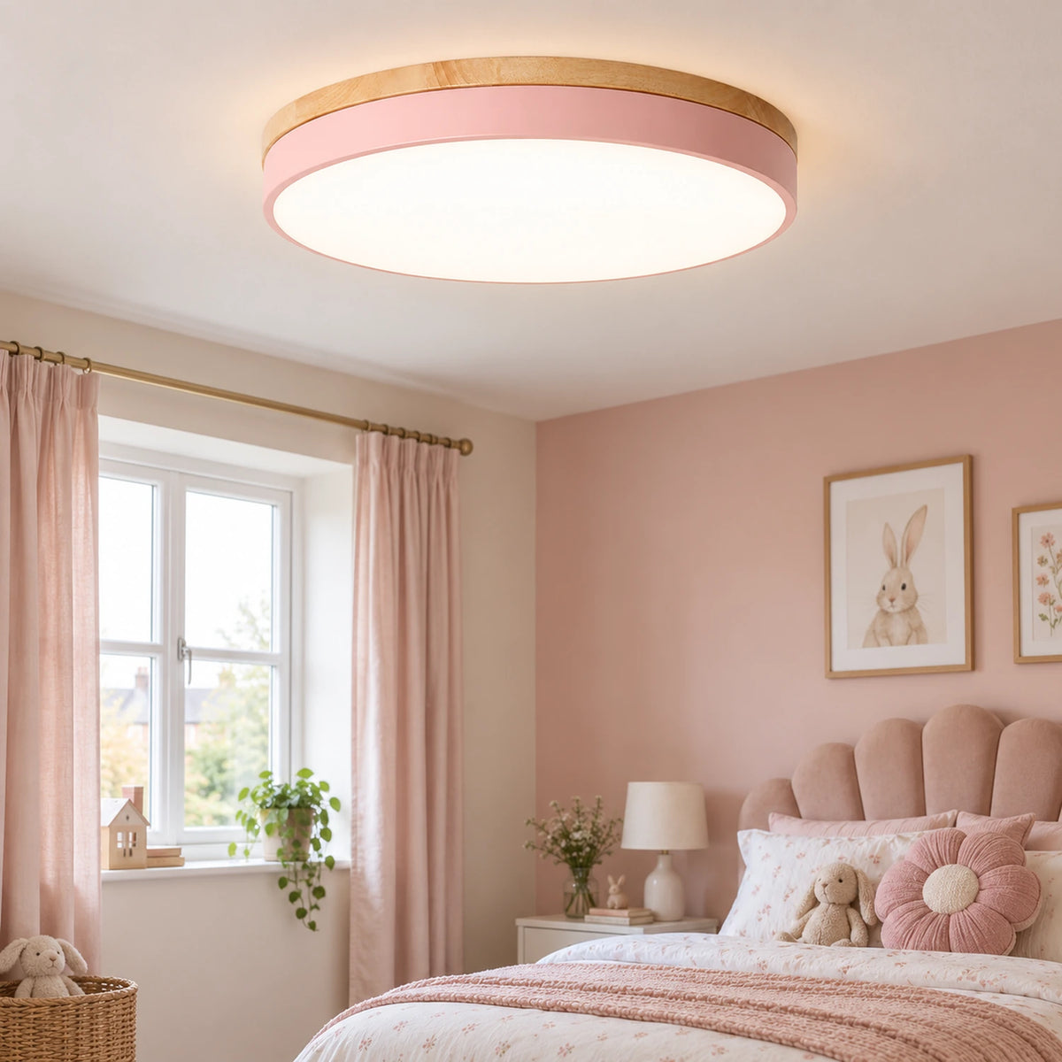 Wooden Flush Mount Ceiling Light