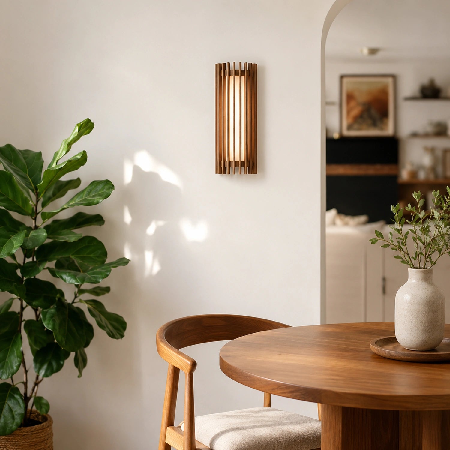 Wabi-sabi Style Wood and Acrylic LED Wall Sconce