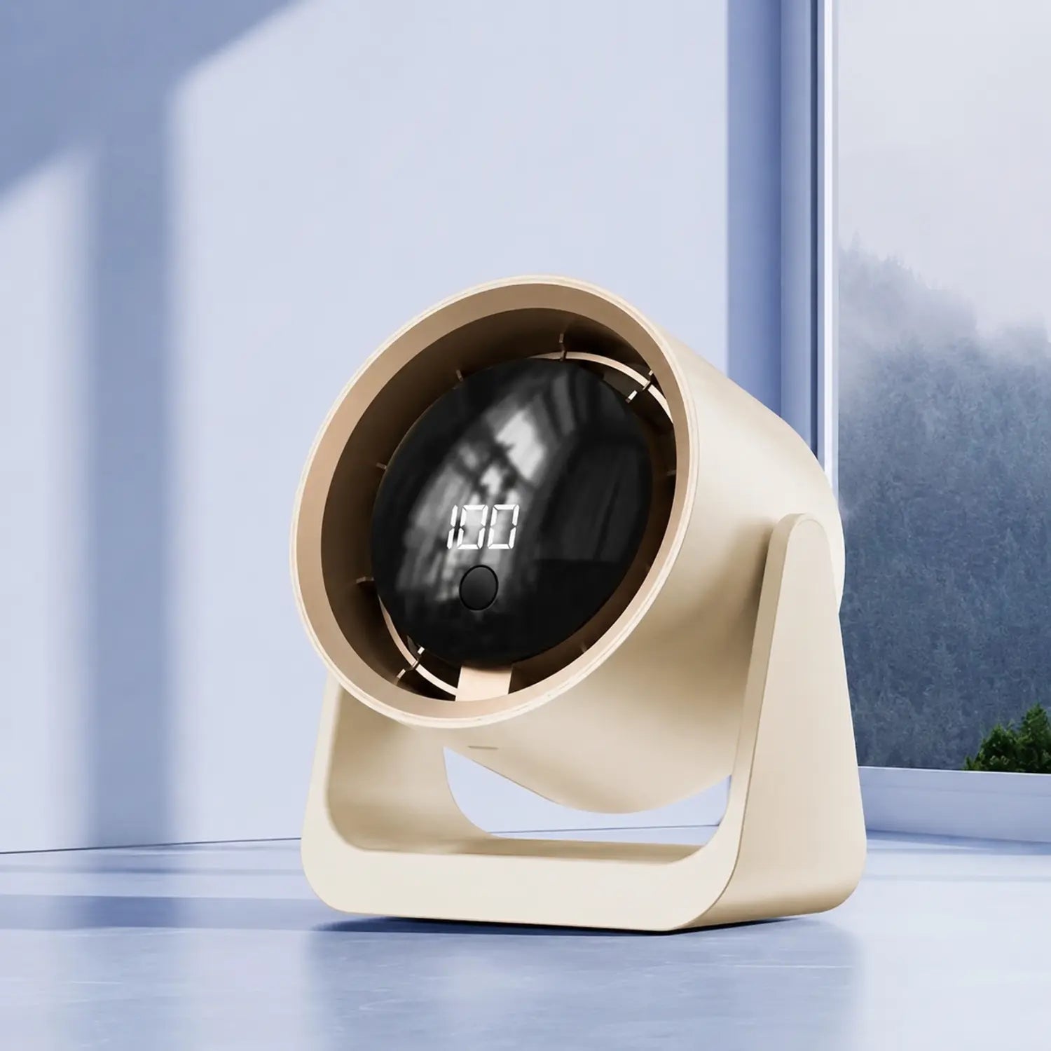 Rechargeable Desktop Fan with Digital Display & Wall Mount