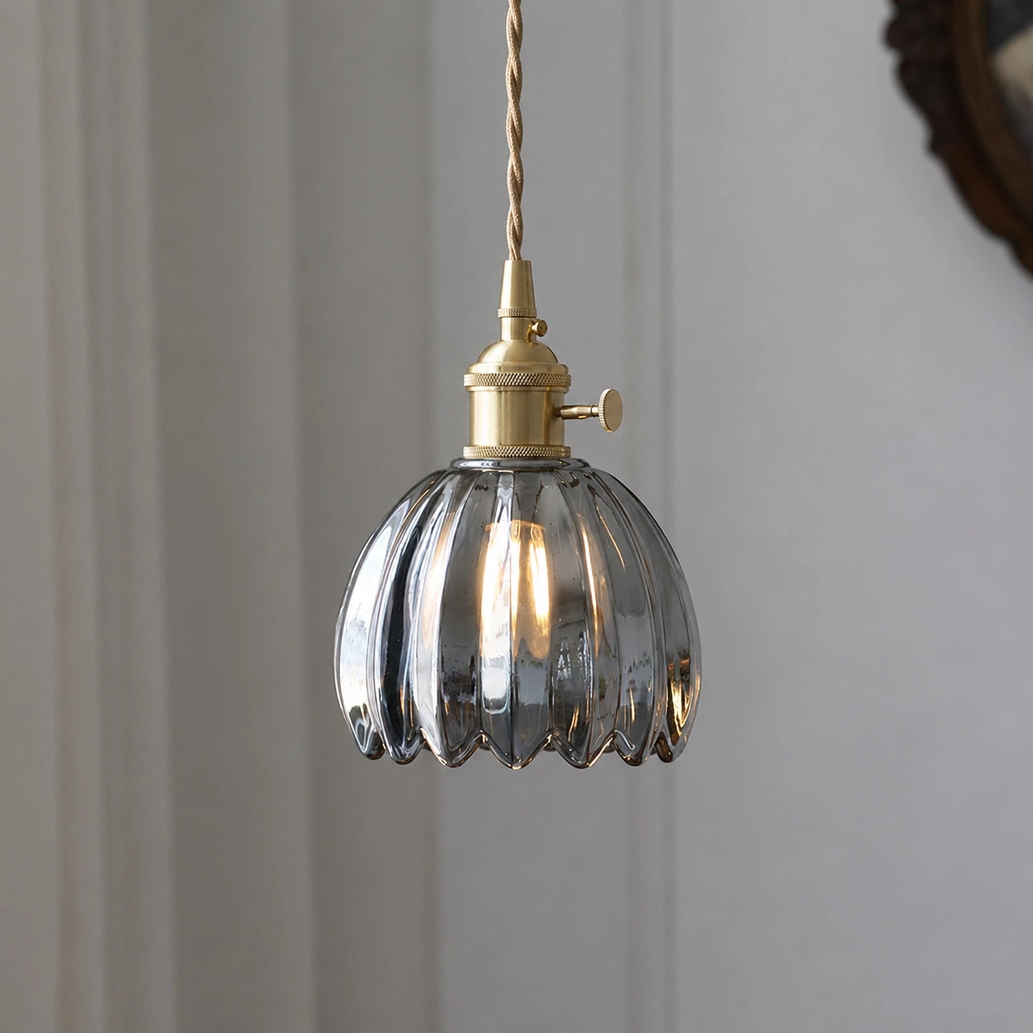 Clear Glass LED Pendant Light with Copper Finish