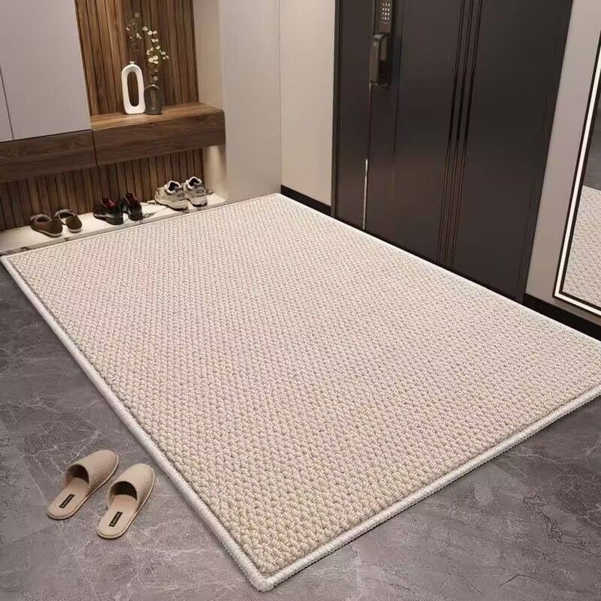 Beige woven entrance mat