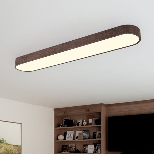 Contemporary LED Color Changing Wood Grain Flush Mount Ceiling Light
