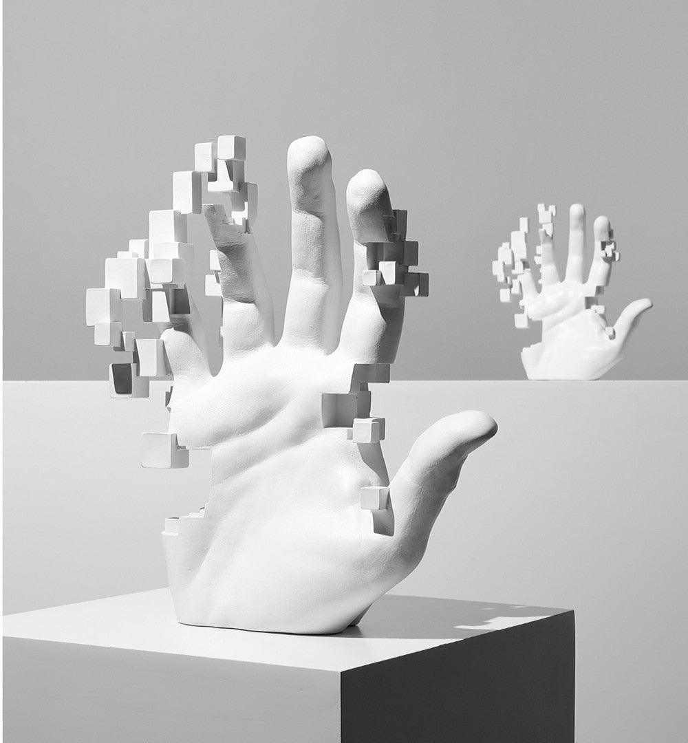 Abstract Hand Sculpture - Modern Resin Table Decor