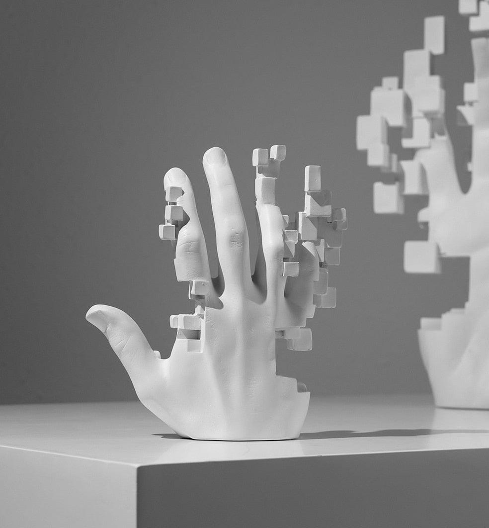 Abstract Hand Sculpture - Modern Resin Table Decor