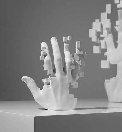 Abstract Hand Sculpture - Modern Resin Table Decor