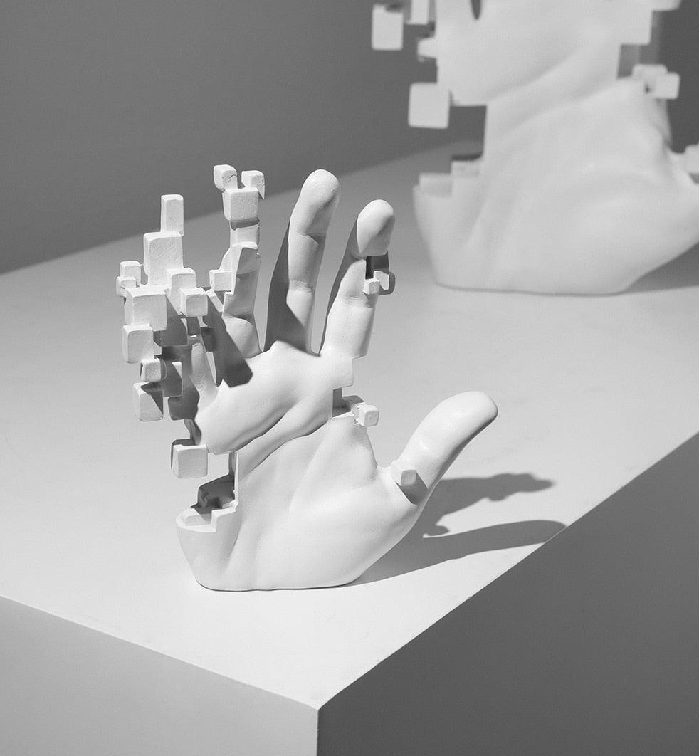 Abstract Hand Sculpture - Modern Resin Table Decor