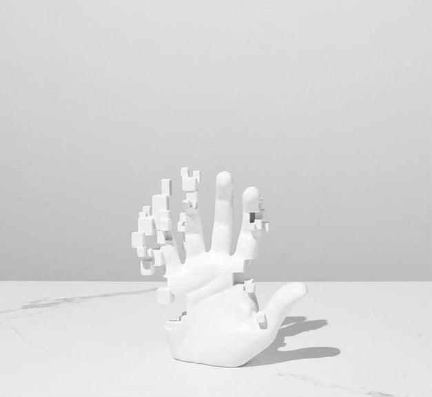 Abstract Hand Sculpture - Modern Resin Table Decor