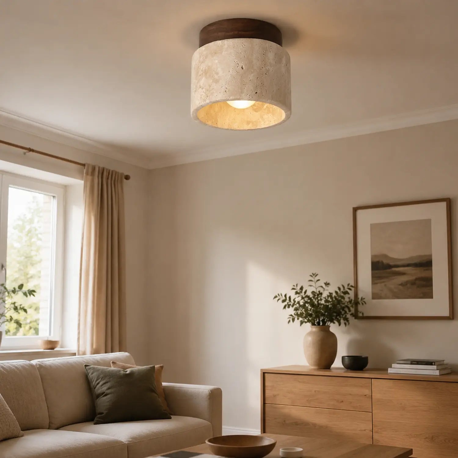 Japanese Style Round LED Ceiling Light