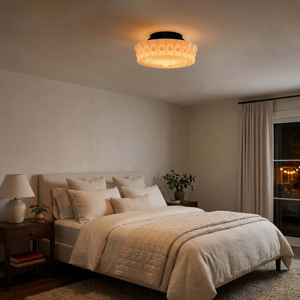 French Vintage Flushmount Ceiling Fixture