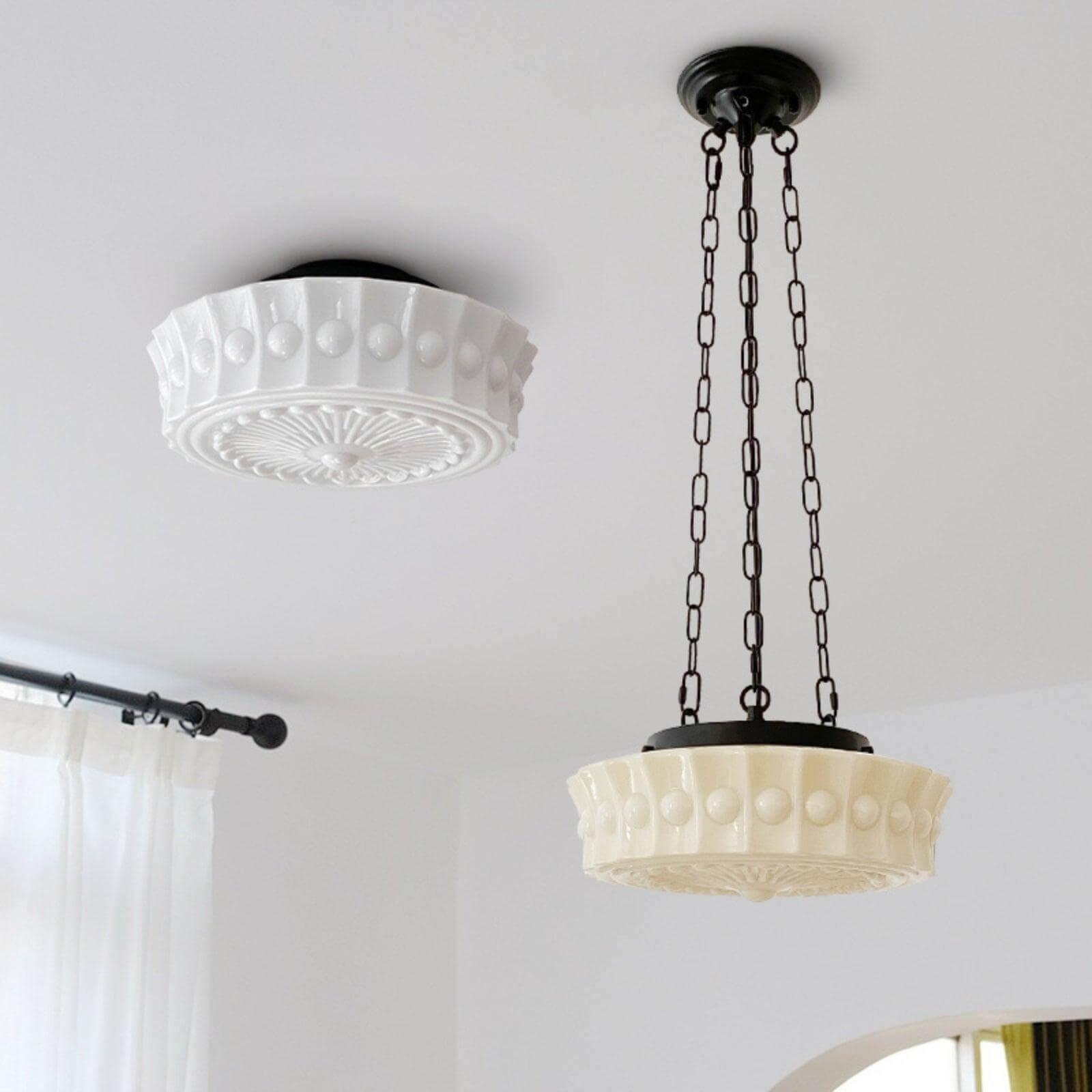 French Vintage Flushmount Ceiling Fixture