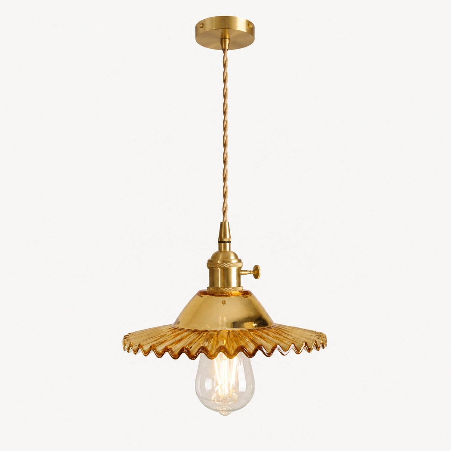 Clear Glass LED Pendant Light with Copper Finish