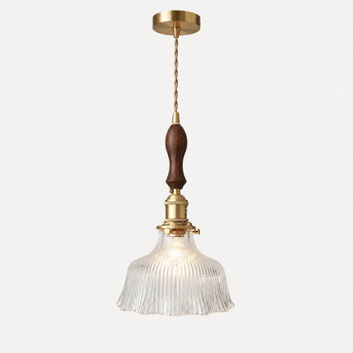 Clear Glass LED Pendant Light with Copper Finish