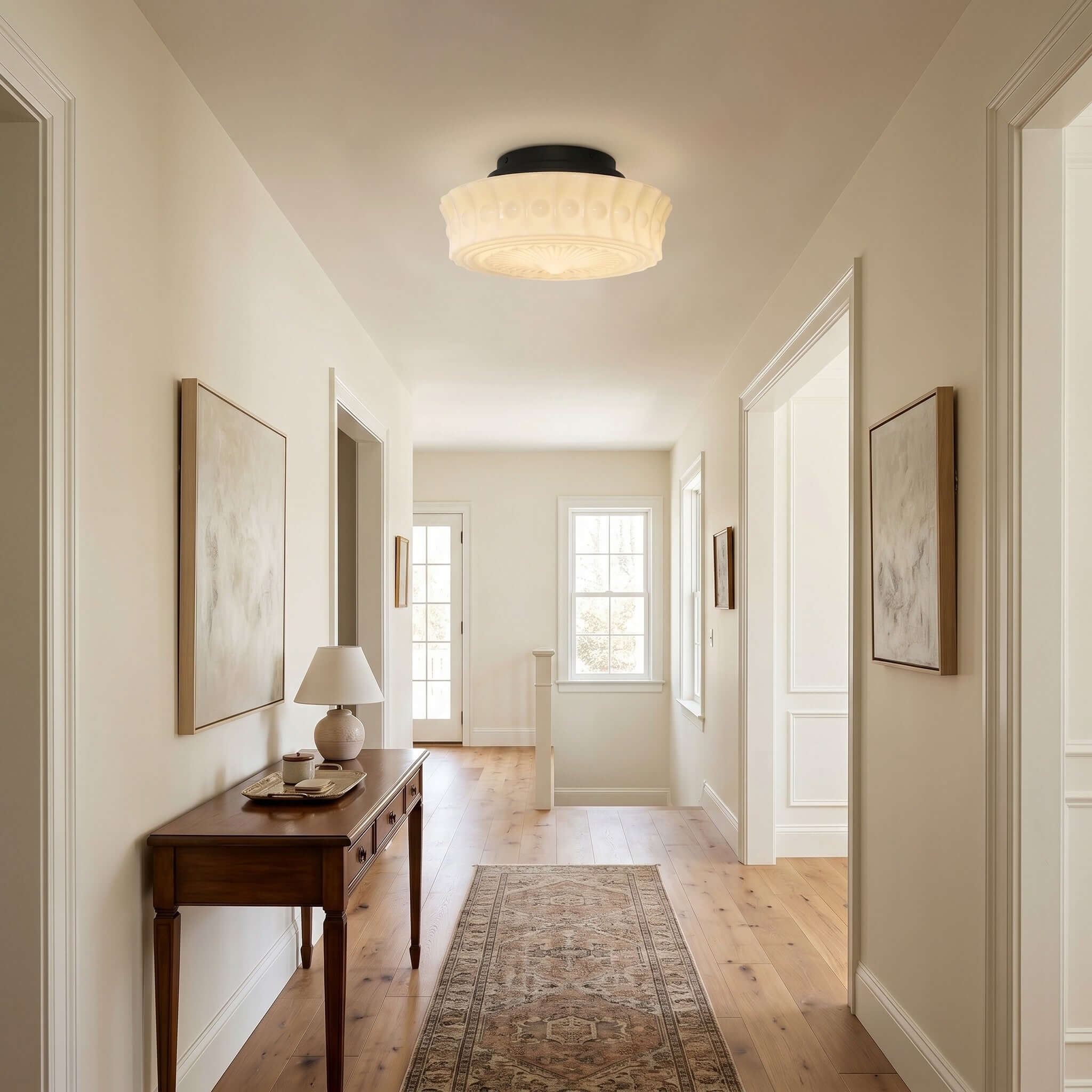 French Vintage Flushmount Ceiling Fixture