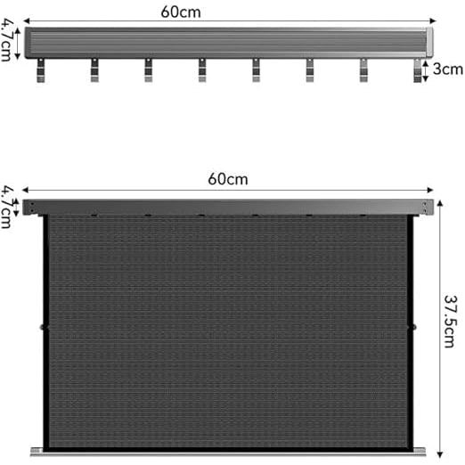 Mesh drying shelf dimension diagram showing 60 × 37.5 cm