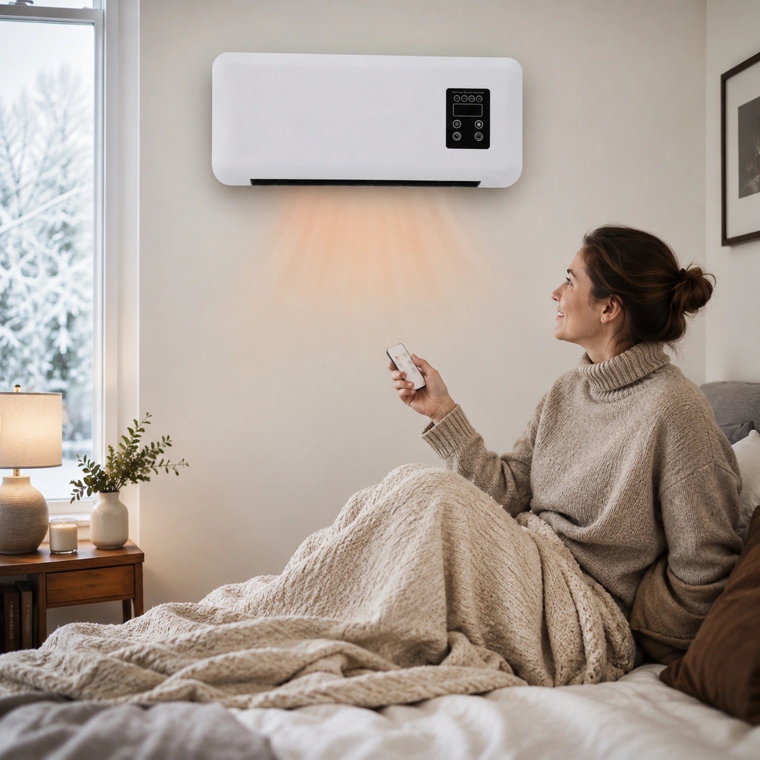 Wall-Mounted Heater and Fan with Remote Control
