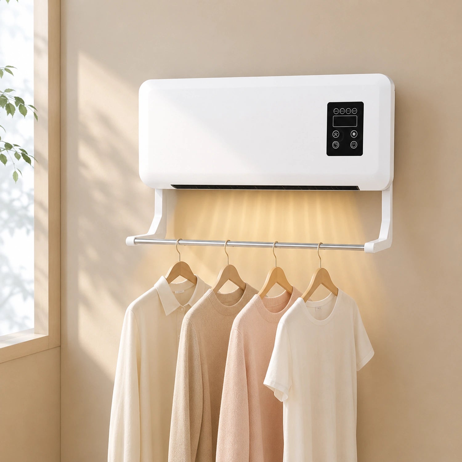Wall-Mounted Heater and Fan with Remote Control