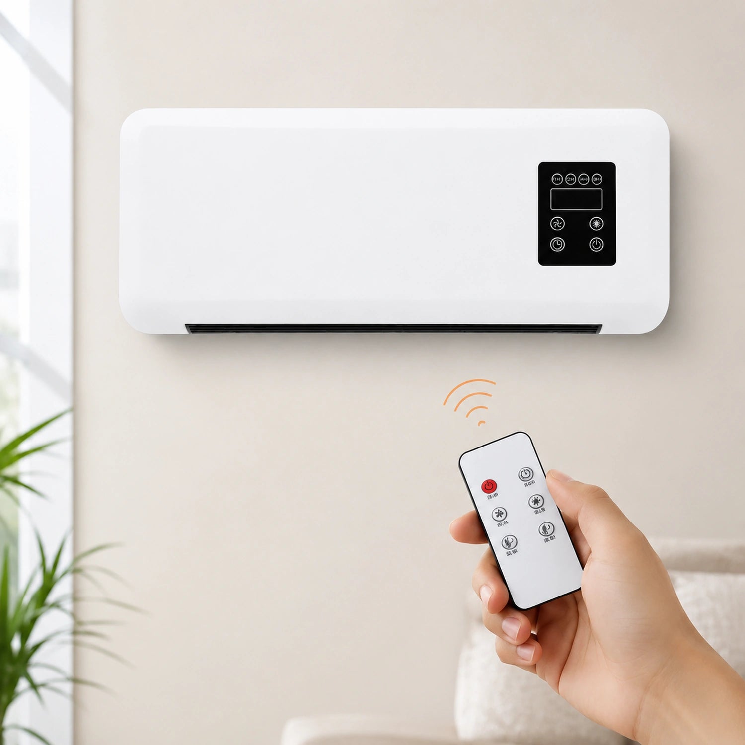 Wall-Mounted Heater and Fan with Remote Control