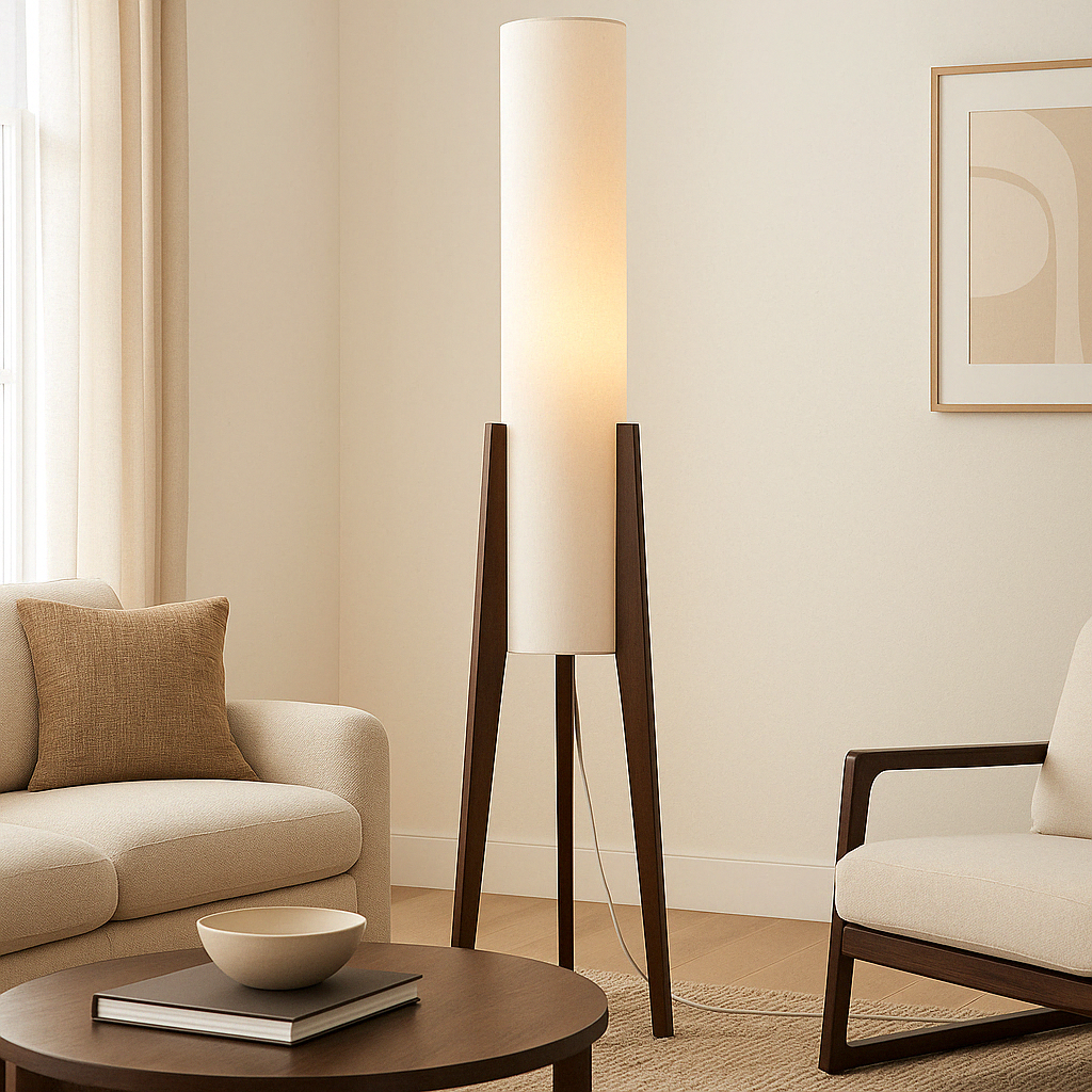 Walnut Modern Floor Lamp