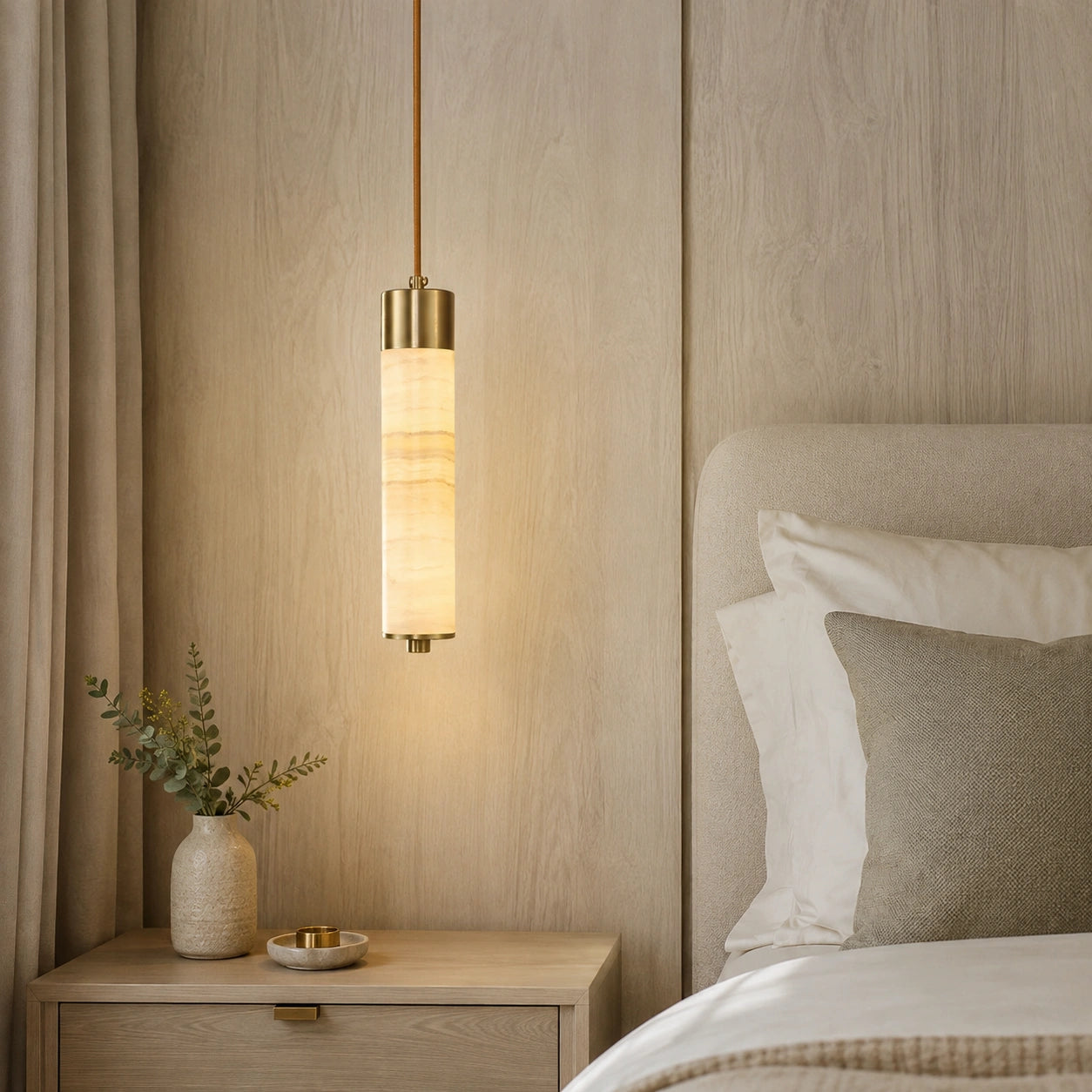 Retro Imitation Marble and Acrylic LED Pendant Light