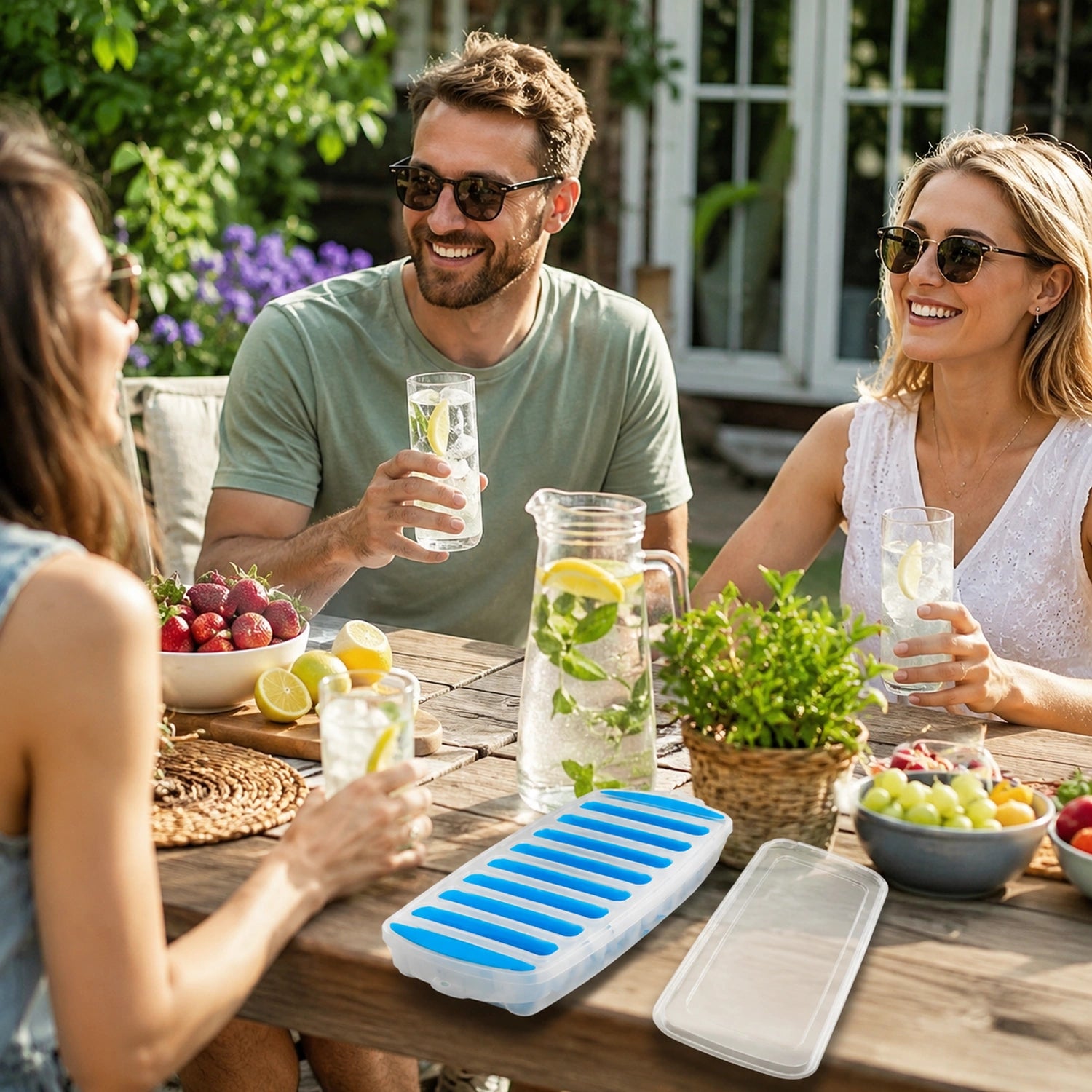 Reusable Silicone Ice Stick Tray with Lid