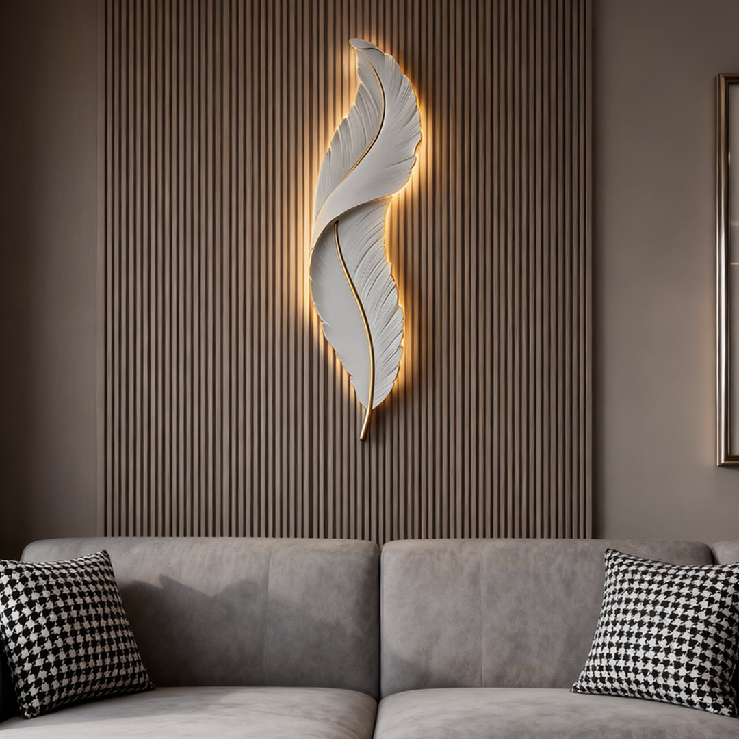 Resin Feather LED Wall Light