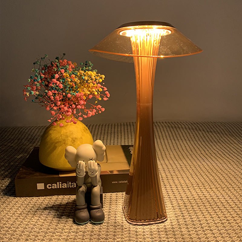 Amber Glass Table Lamp For Bedroom & Living Room