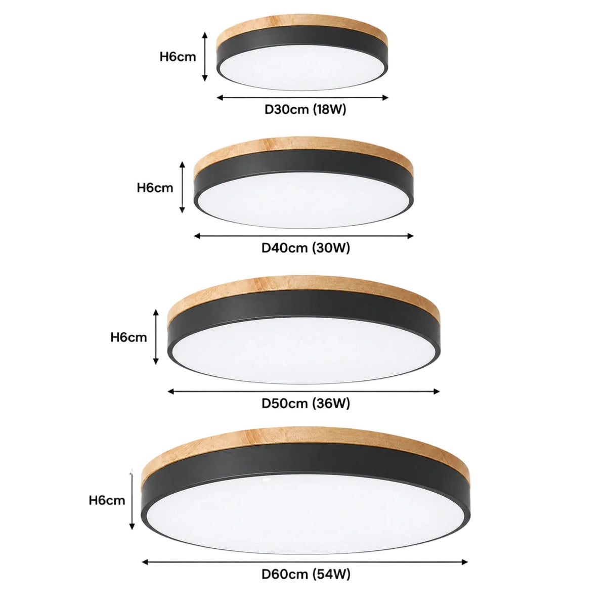Modern wooden flush mount LED ceiling light for bedroom.